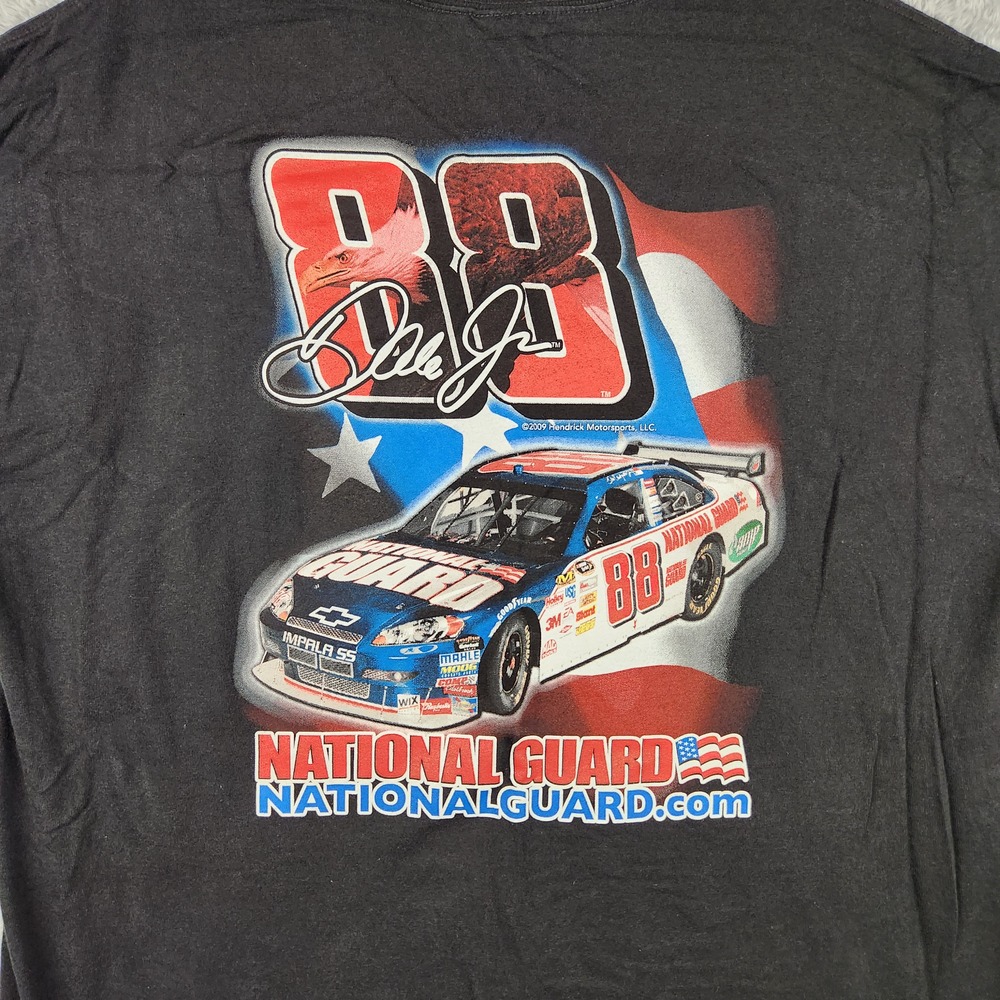 National Guard Dale Jr Shirt Mens XL Black 88 NASCAR Racing Graphic Logo USA